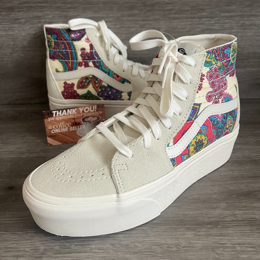 Vans Sk8-Hi Tapered Paisley Bloom Turtledove Platform Women's NWB